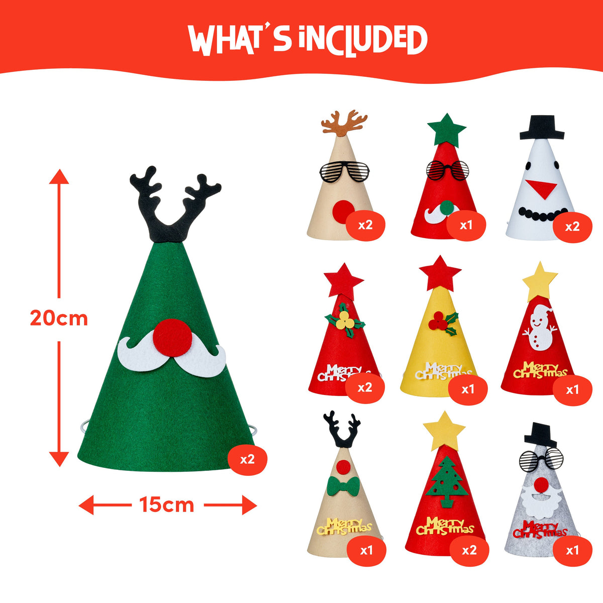 Festive Christmas Party Hats Set