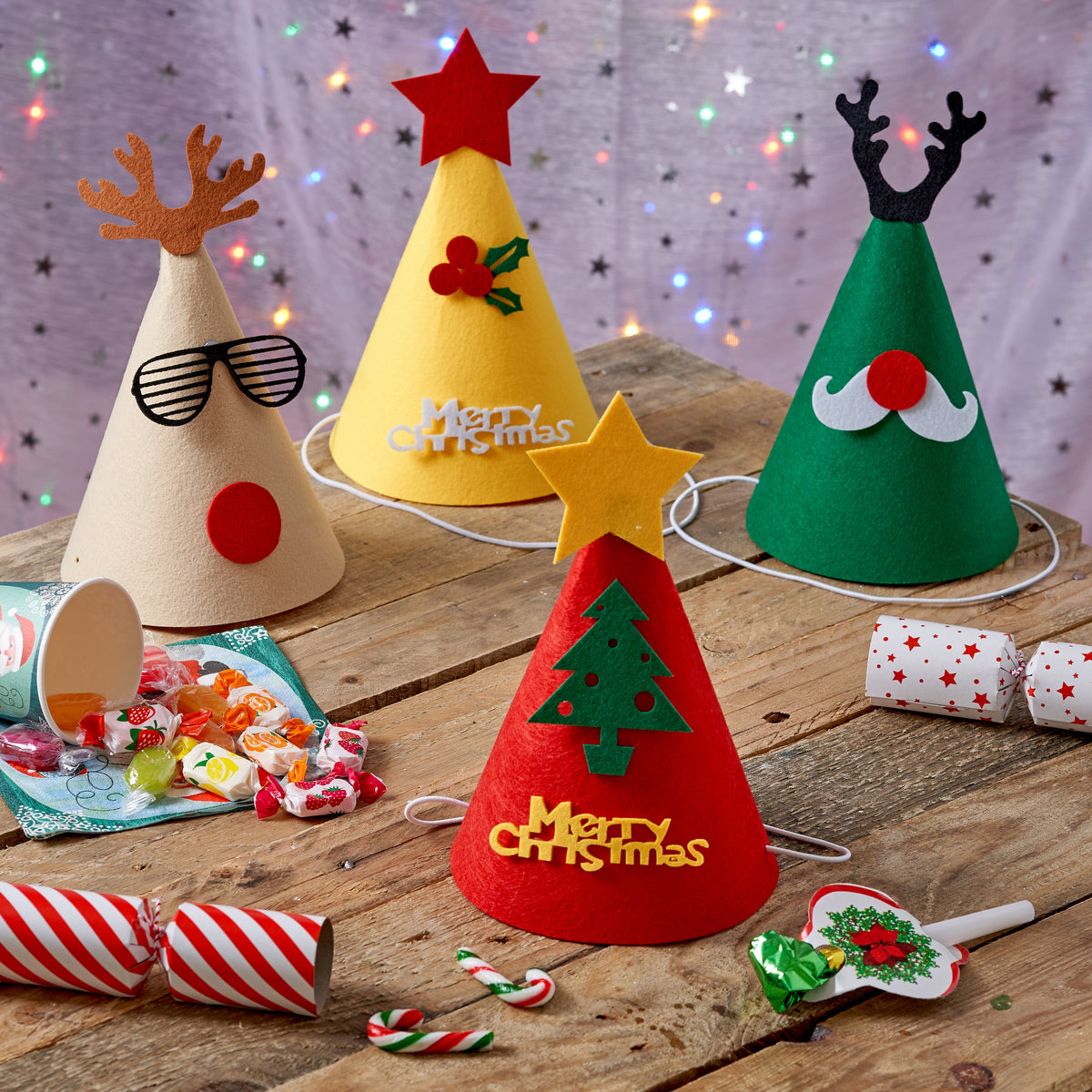 Festive Christmas Party Hats Set