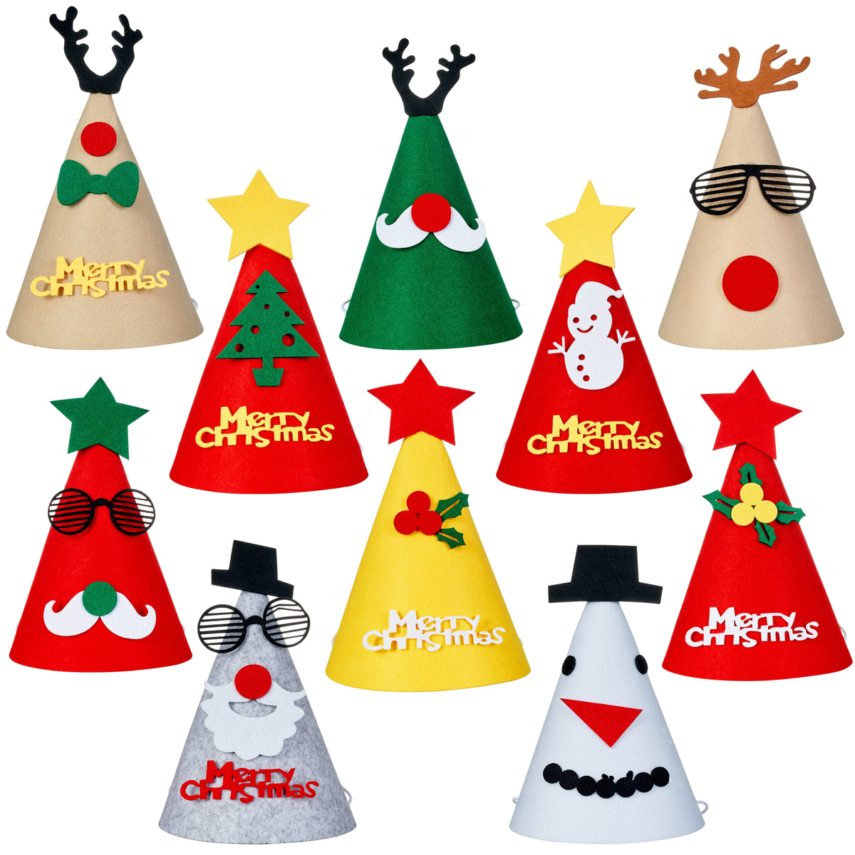 Festive Christmas Party Hats Set