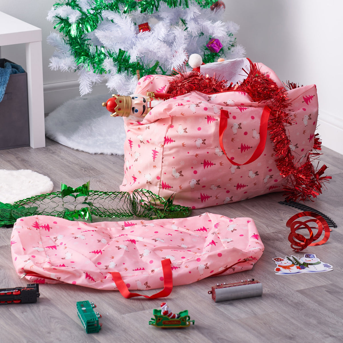 Pink Christmas Storage Bags Set
