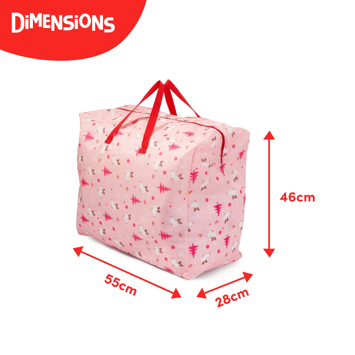 Pink Christmas Storage Bags Set