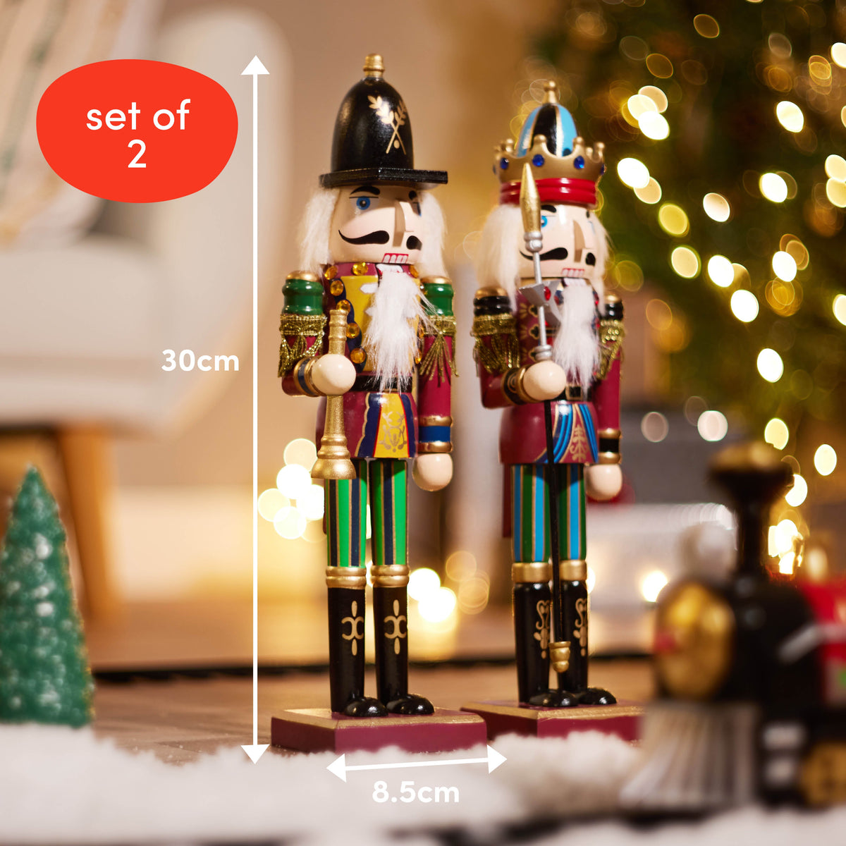 Christmas Wooden Nutcracker Soldiers (30cm) – Traditional
