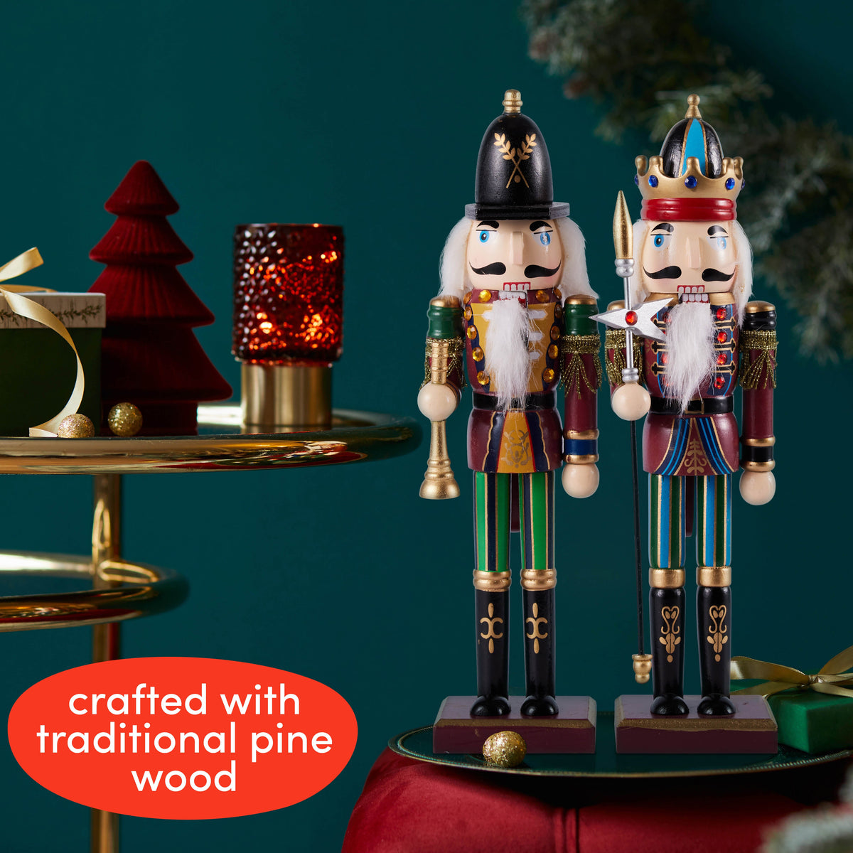Christmas Wooden Nutcracker Soldiers (30cm) – Traditional