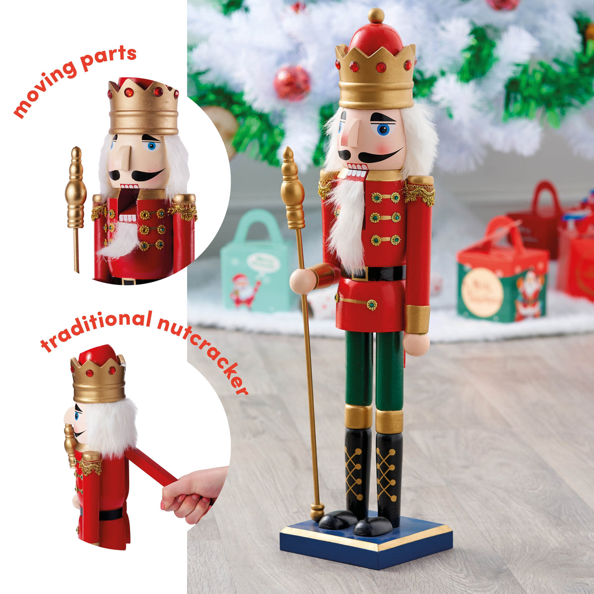 Traditional Wooden Christmas Nutcracker Decoration (50cm) – Large