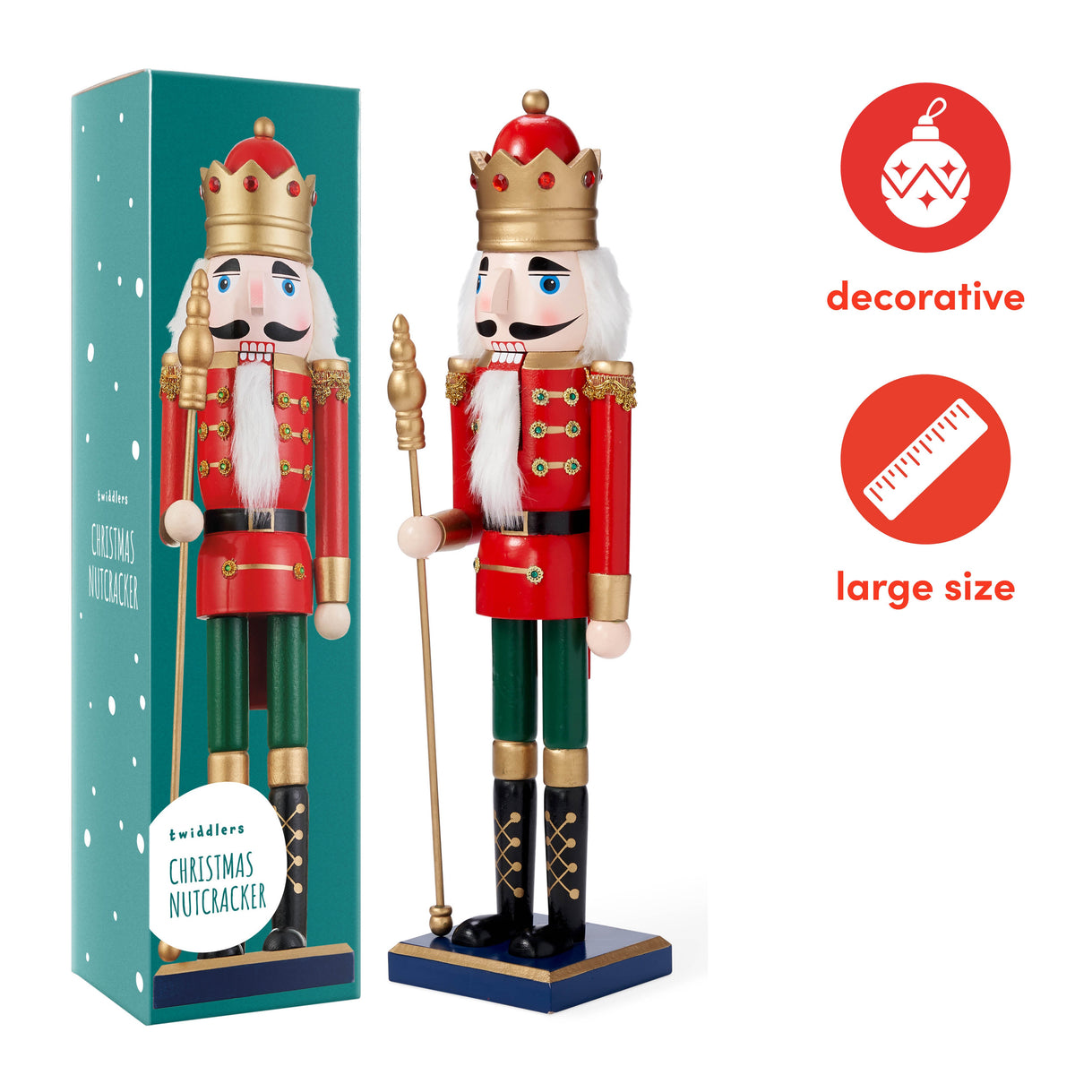 Traditional Wooden Christmas Nutcracker Decoration (50cm) – Large