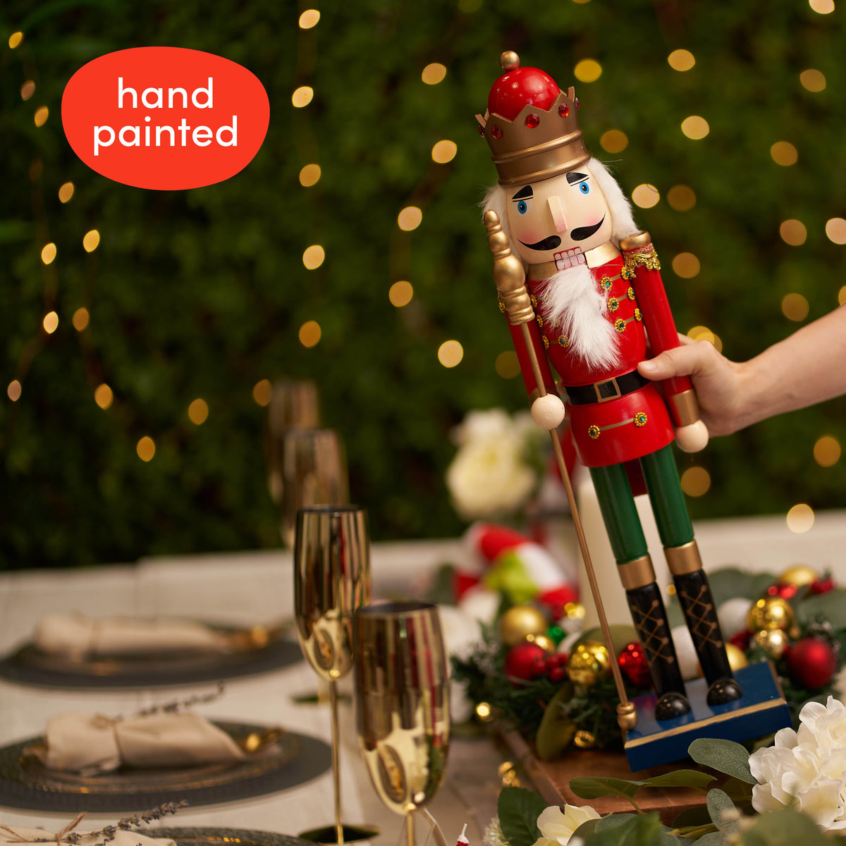 Traditional Wooden Christmas Nutcracker Decoration (50cm) – Large