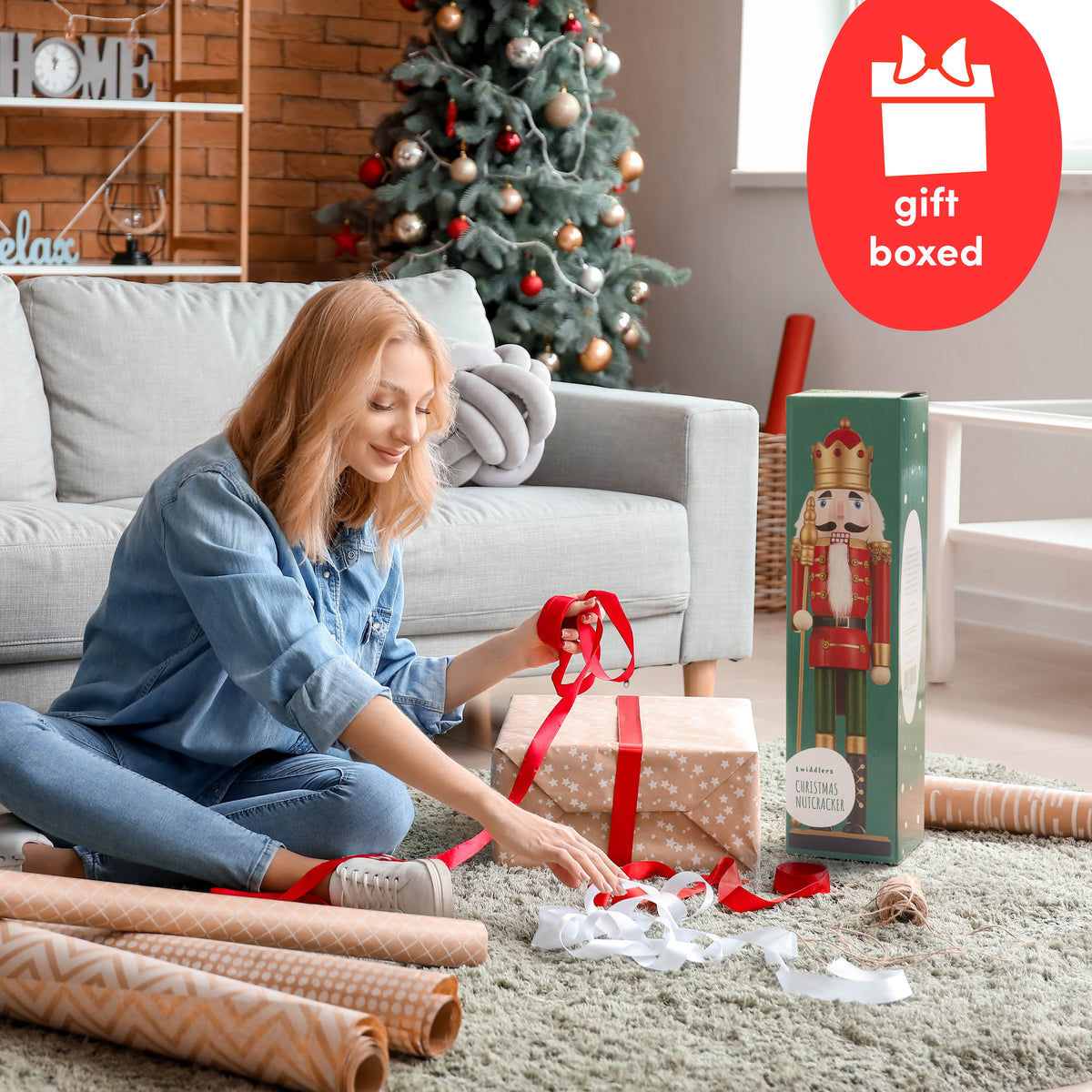 Traditional Wooden Christmas Nutcracker Decoration (50cm) – Large