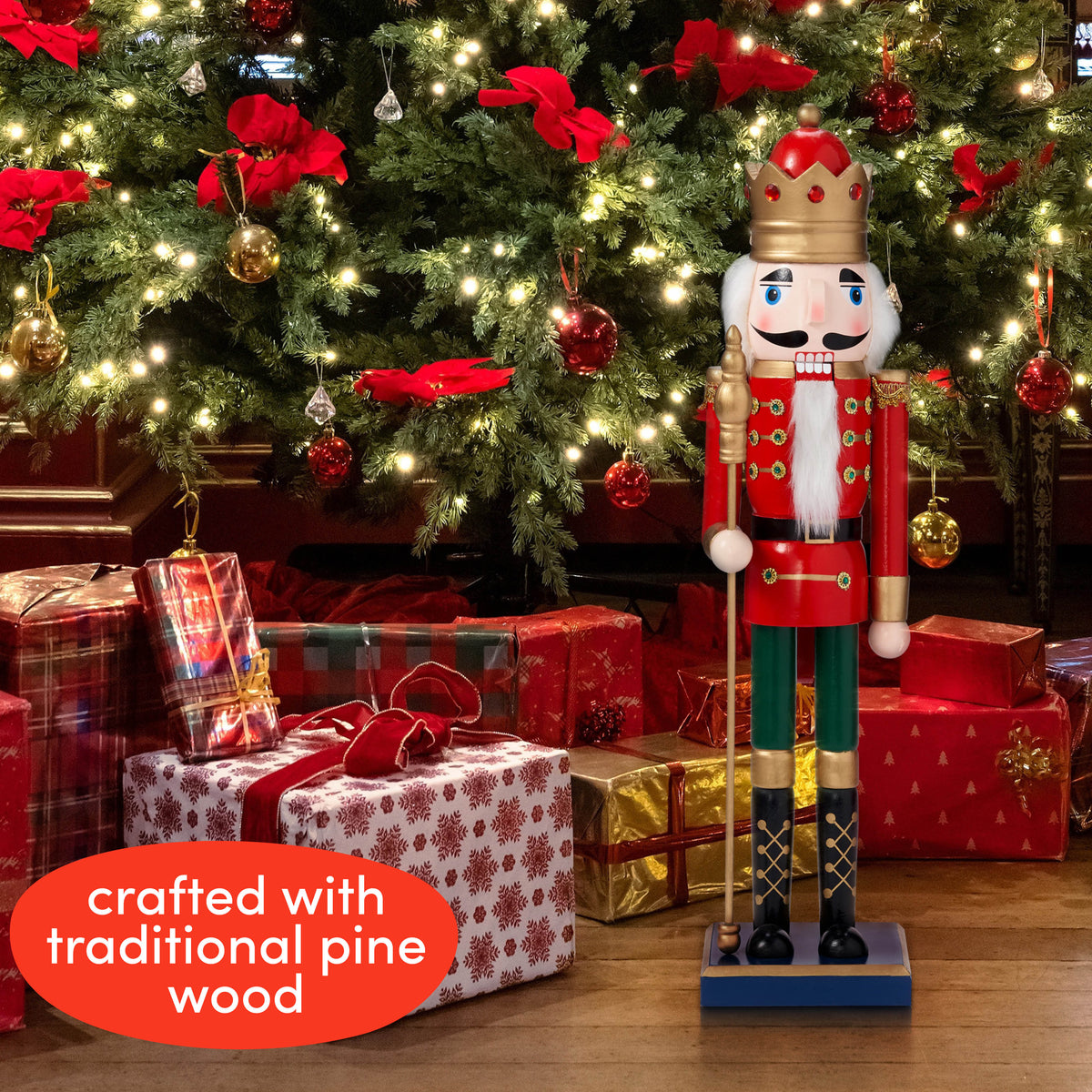 Traditional Wooden Christmas Nutcracker Decoration (50cm) – Large