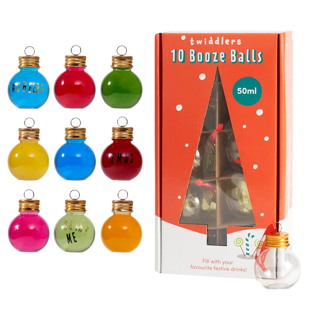 Christmas Fillable Boozy Baubles (50ml) Collection