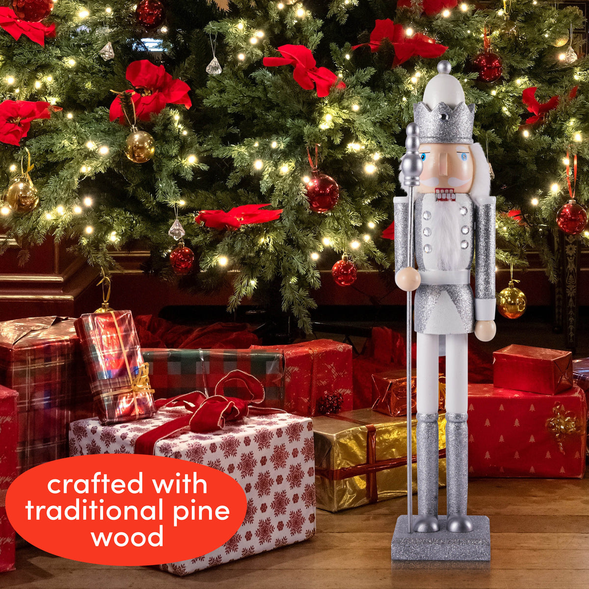 Traditional Wooden Christmas Nutcracker Decoration (50cm) – Large