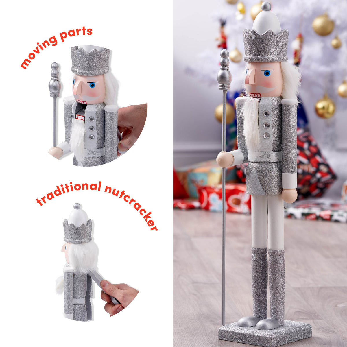 Traditional Wooden Christmas Nutcracker Decoration (50cm) – Large