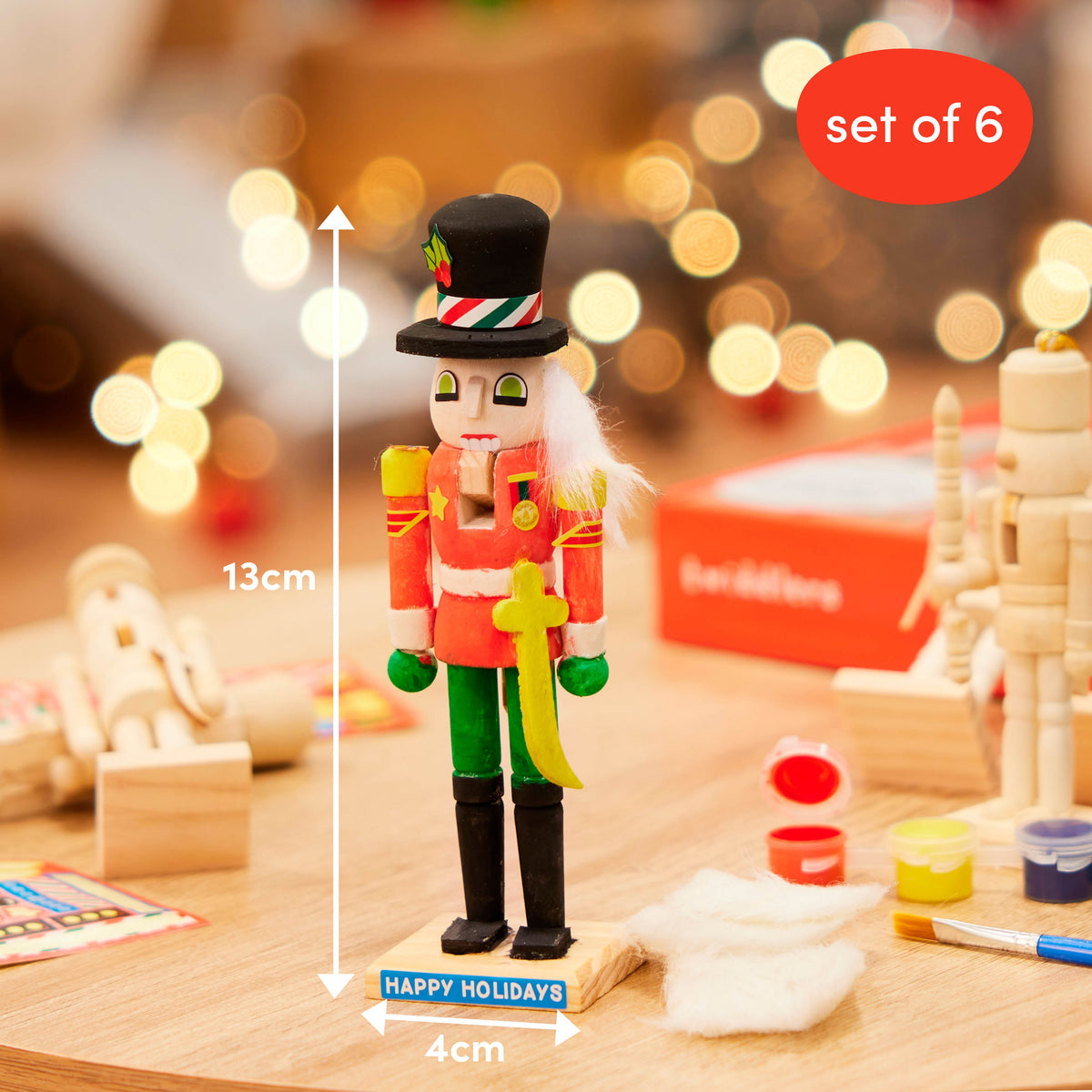 Christmas Wooden Nutcracker Decorations Paint Set Collection