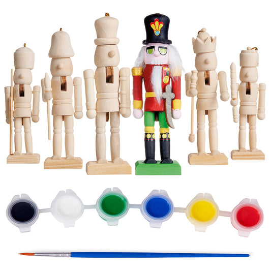 Christmas Wooden Nutcracker Decorations Paint Set Collection