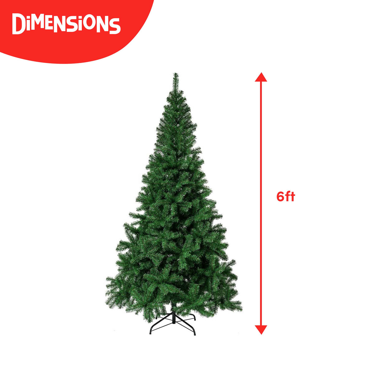 6FT Premium Artificial Christmas Tree Including Metal Stand