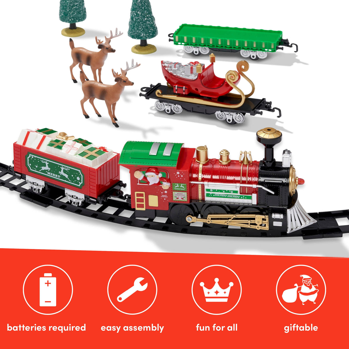 Festive Christmas Toy Train Set Collection