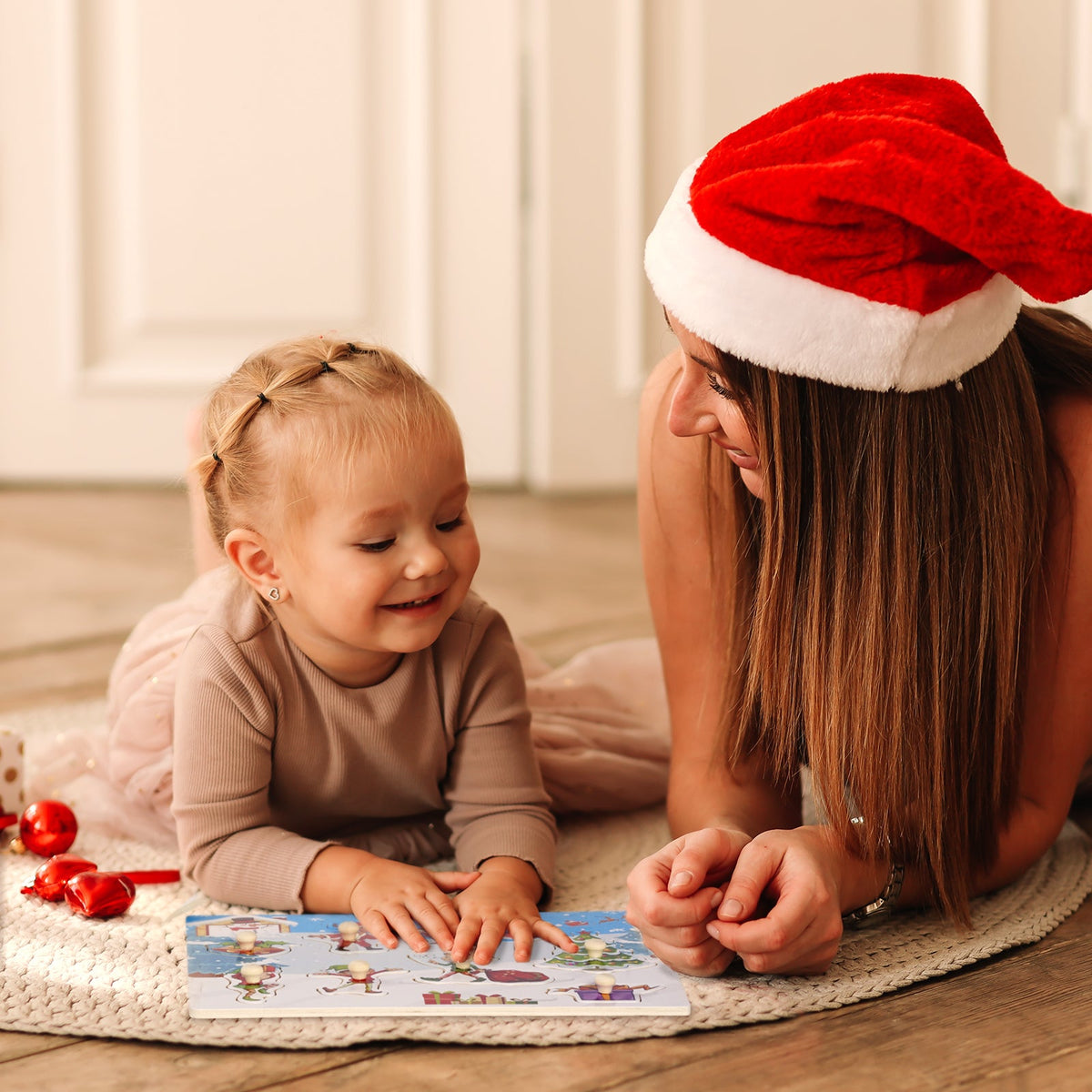 Christmas Wooden Peg Puzzles Set