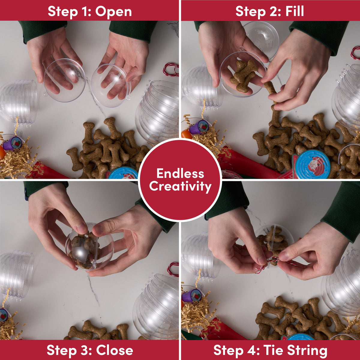 Fillable Christmas Baubles (Medium) – Clear