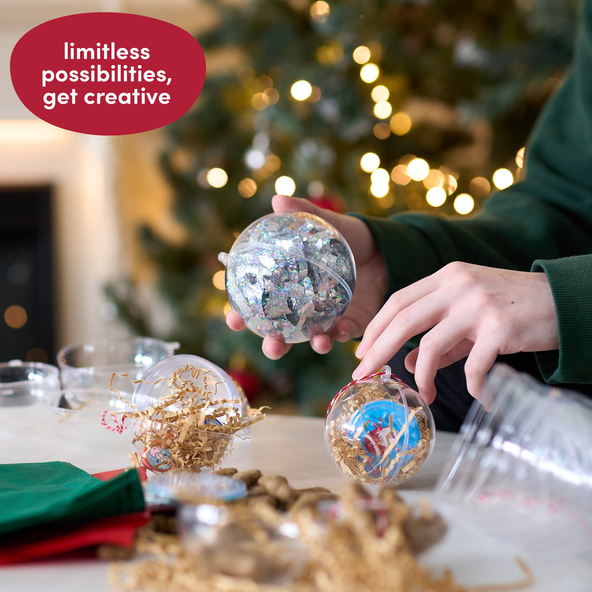 Mixed Clear Fillable Christmas Baubles (Medium & Large) Collection
