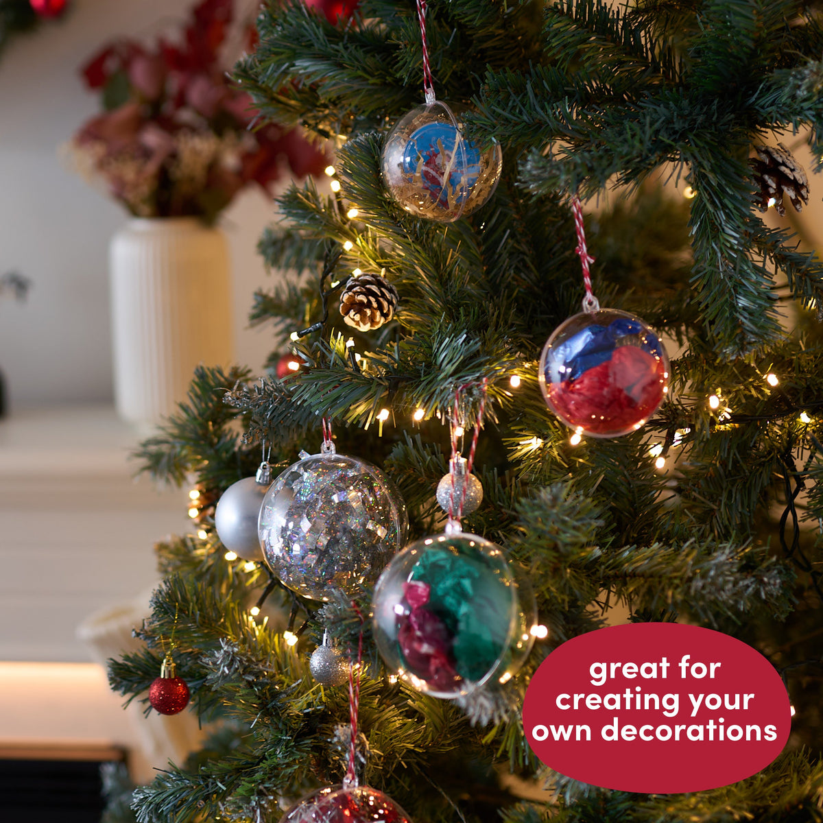 Mixed Clear Fillable Christmas Baubles (Medium & Large) Collection