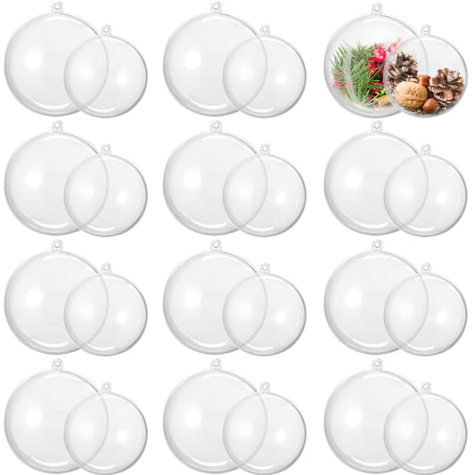 Mixed Clear Fillable Christmas Baubles (Medium & Large) Collection