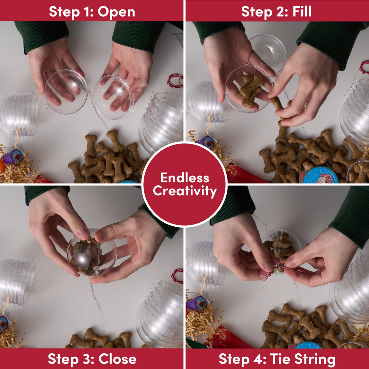 Mixed Clear Fillable Christmas Baubles (Medium & Large) Collection