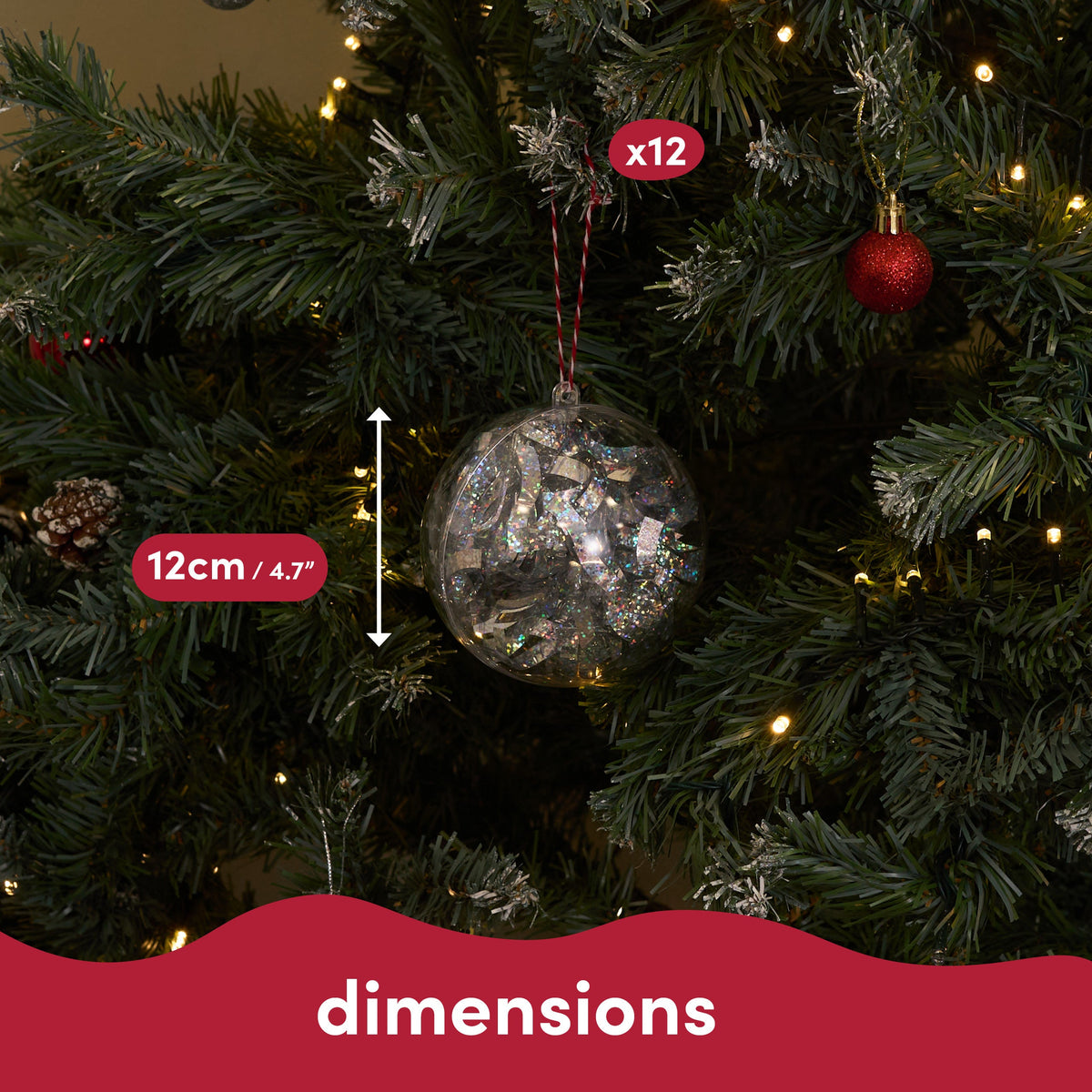 Fillable Christmas Baubles (Large) – Clear