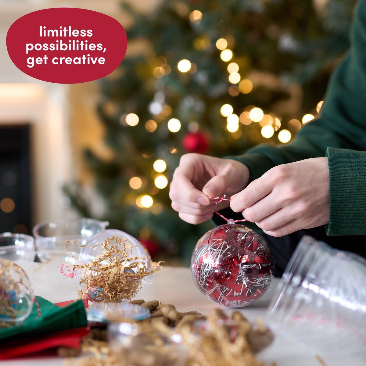 Fillable Christmas Baubles (Large) – Clear