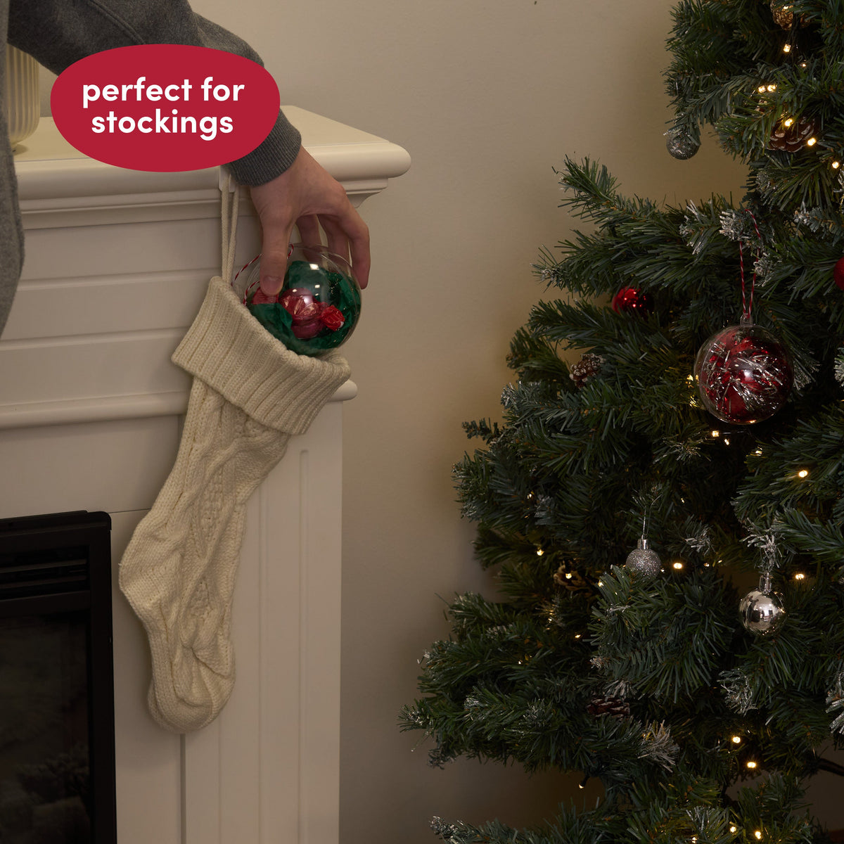 Fillable Christmas Baubles (Large) – Clear