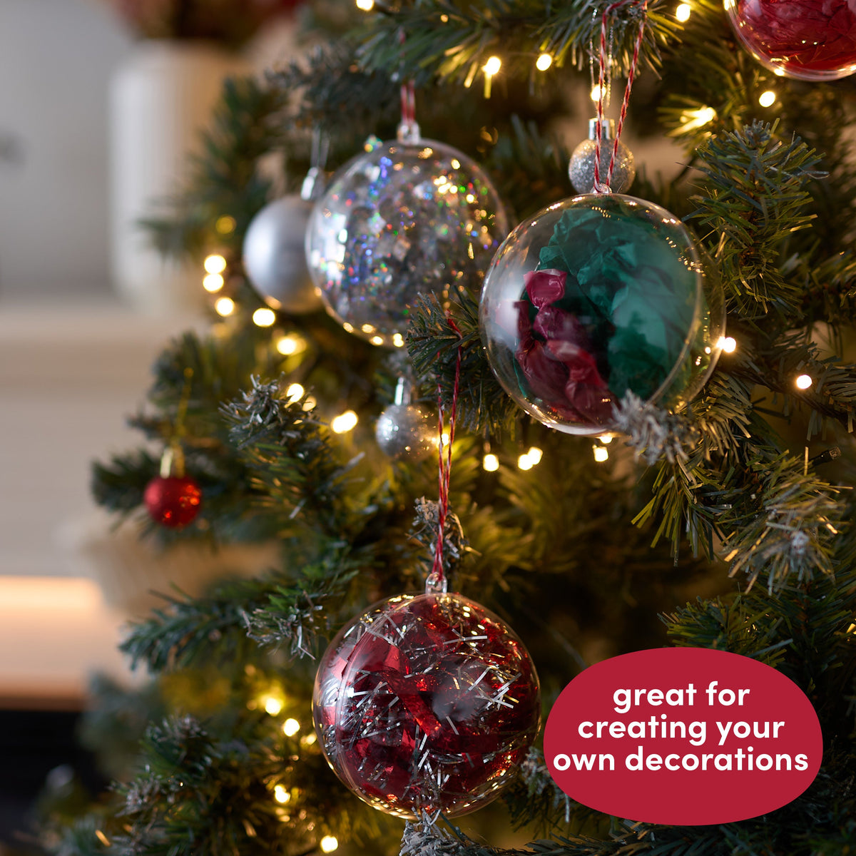 Fillable Christmas Baubles (Large) – Clear