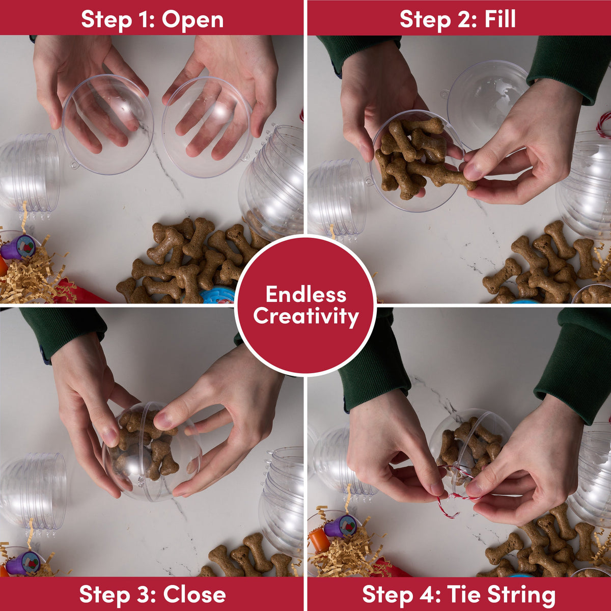 Fillable Christmas Baubles (Large) – Clear