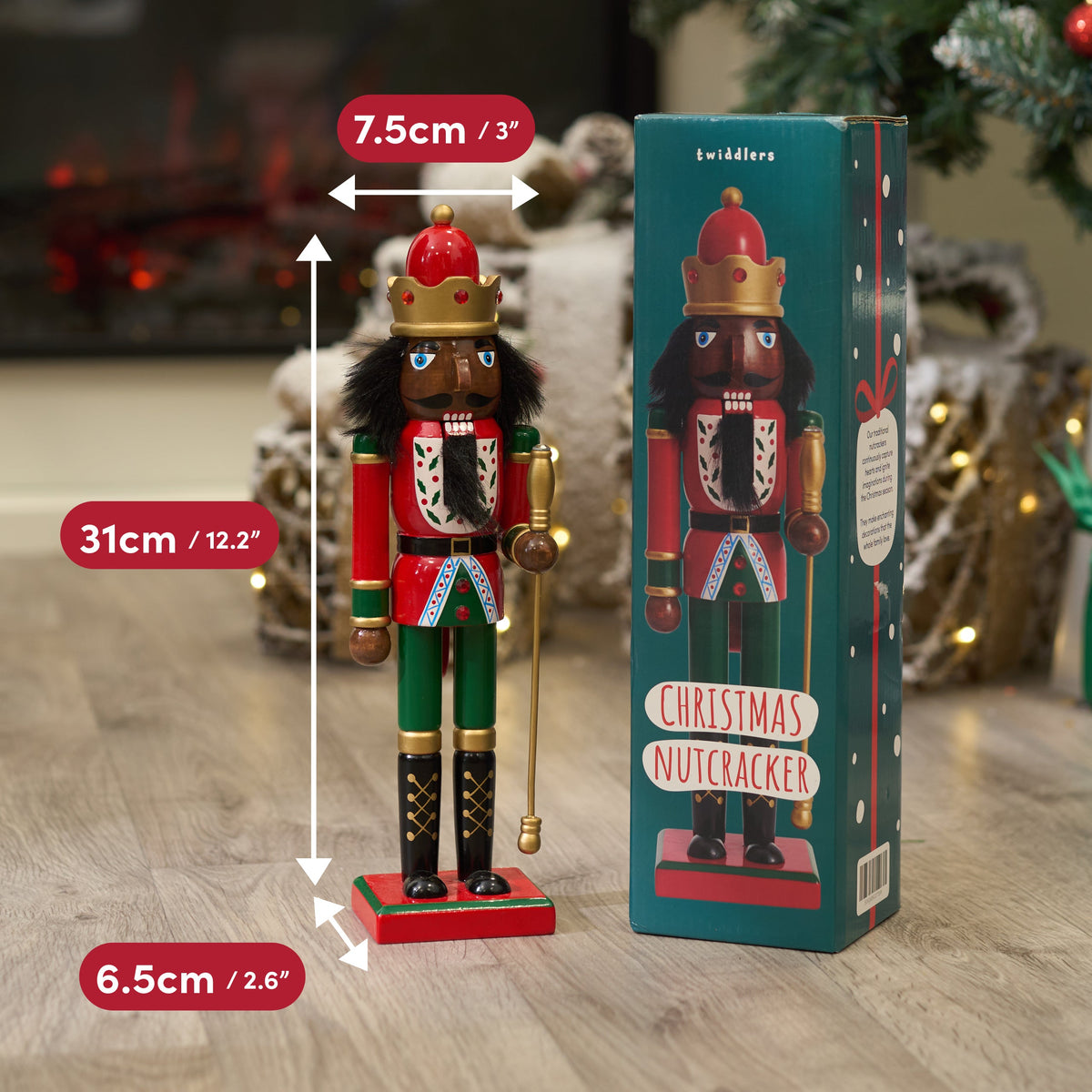 Christmas Wooden King Nutcracker Soldier (30cm) – Traditional
