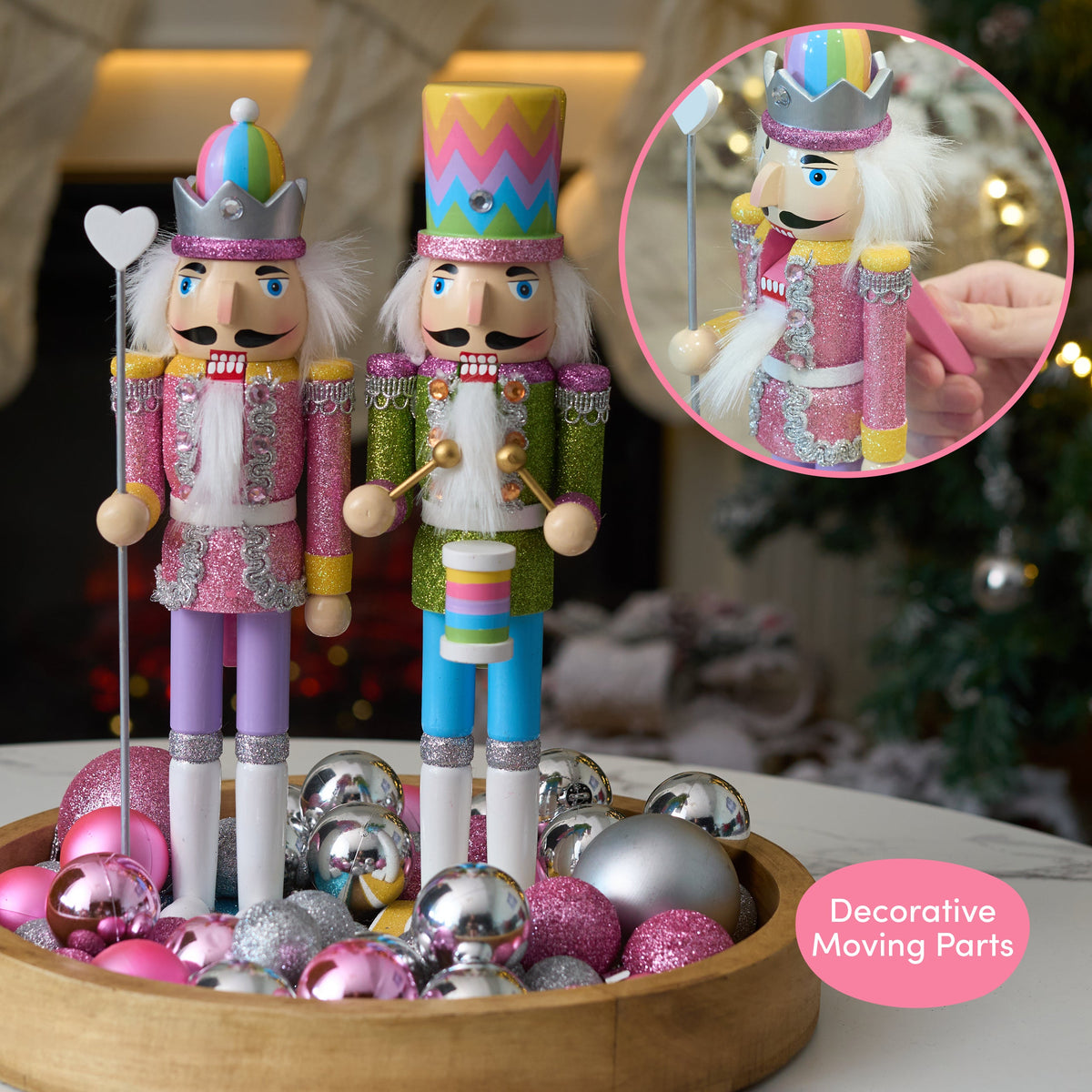 Rainbow Christmas Wooden Nutcracker Soldiers (30cm) Collection
