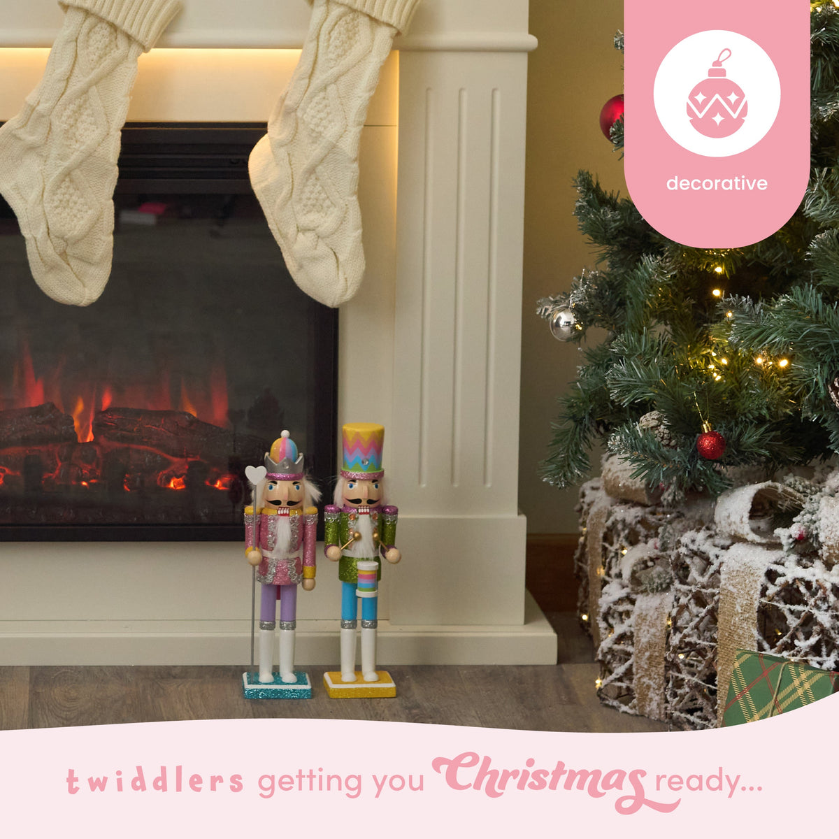 Rainbow Christmas Wooden Nutcracker Soldiers (30cm) Collection