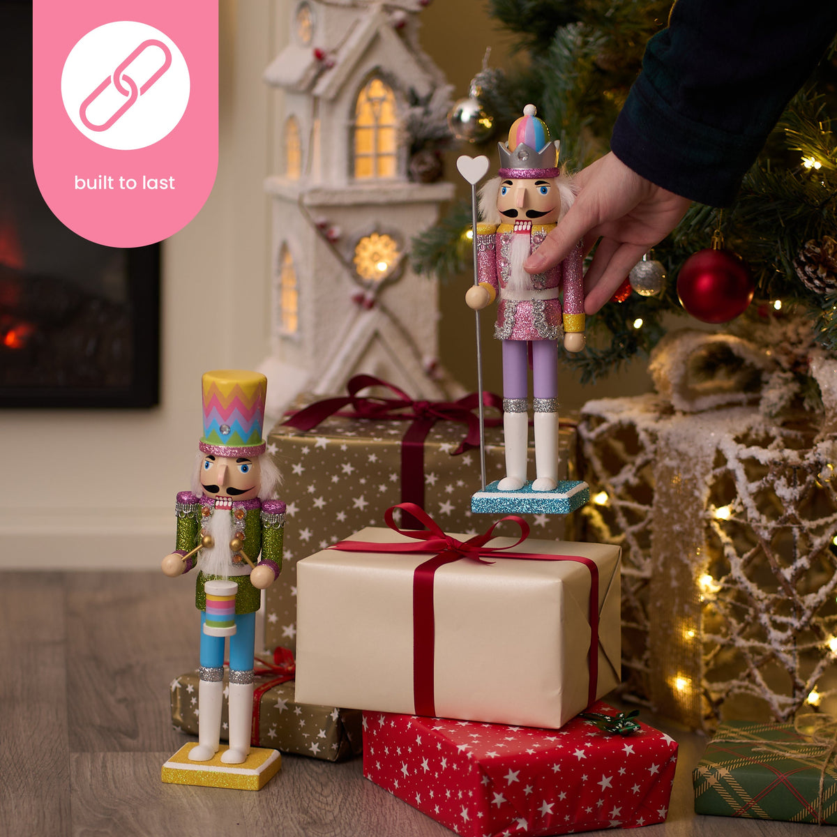 Rainbow Christmas Wooden Nutcracker Soldiers (30cm) Collection