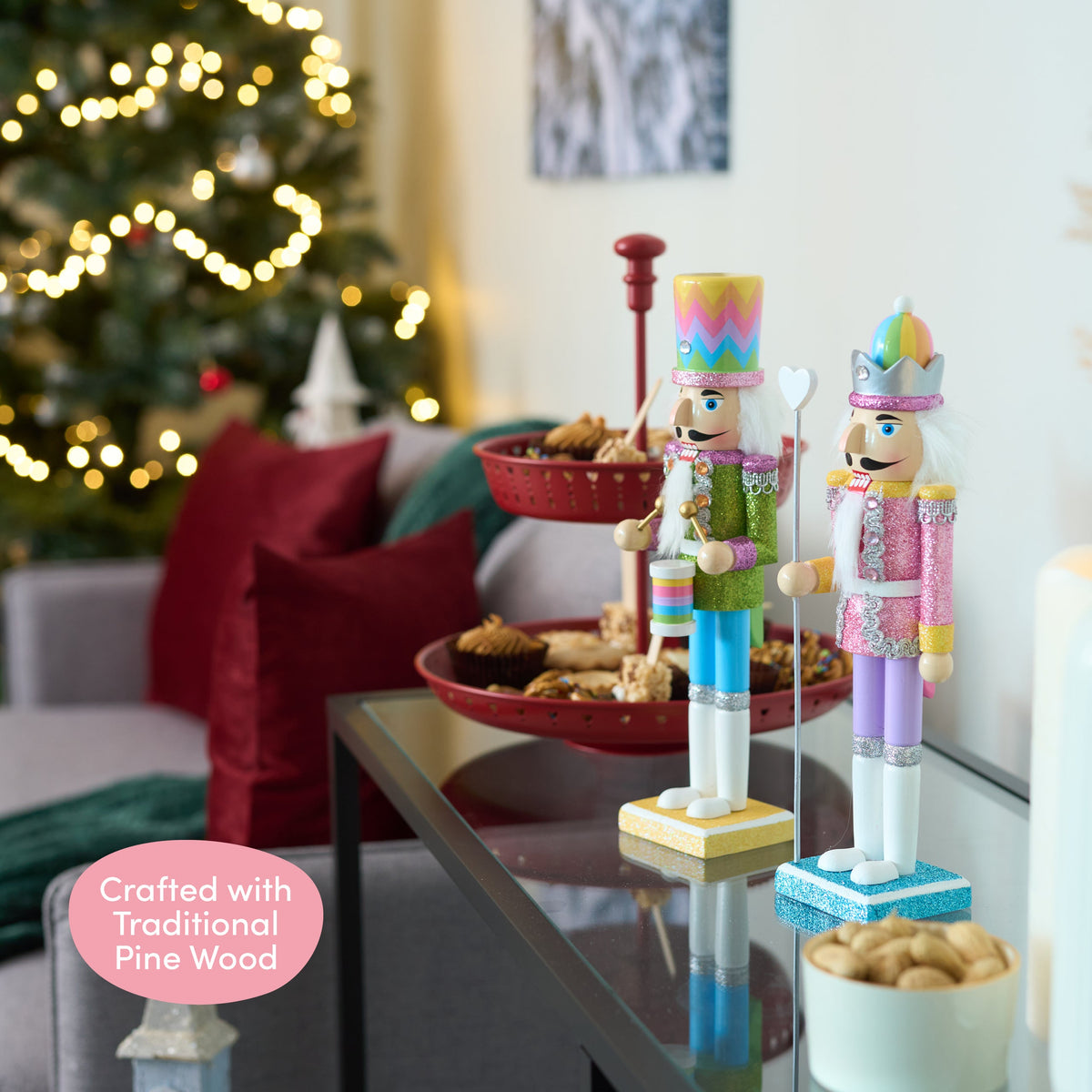 Rainbow Christmas Wooden Nutcracker Soldiers (30cm) Collection