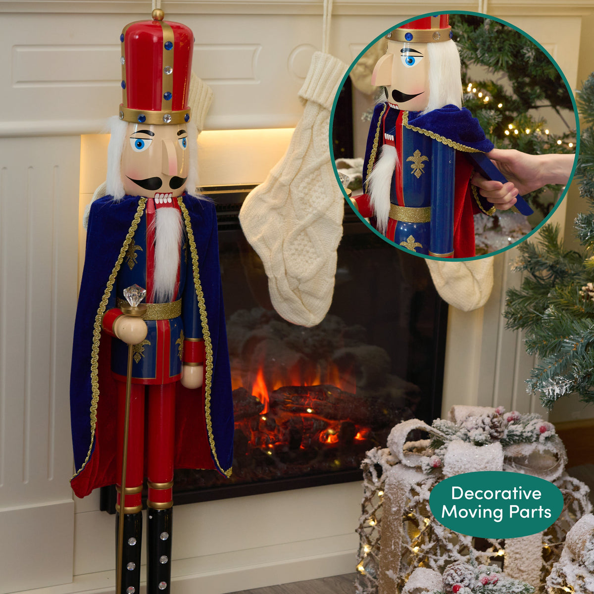 Traditional Wooden Christmas Nutcracker King (90cm) – Extra Large