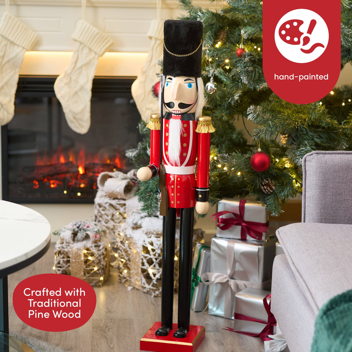Traditional Wooden Christmas Nutcracker Kings Guard (90cm) – Extra Large