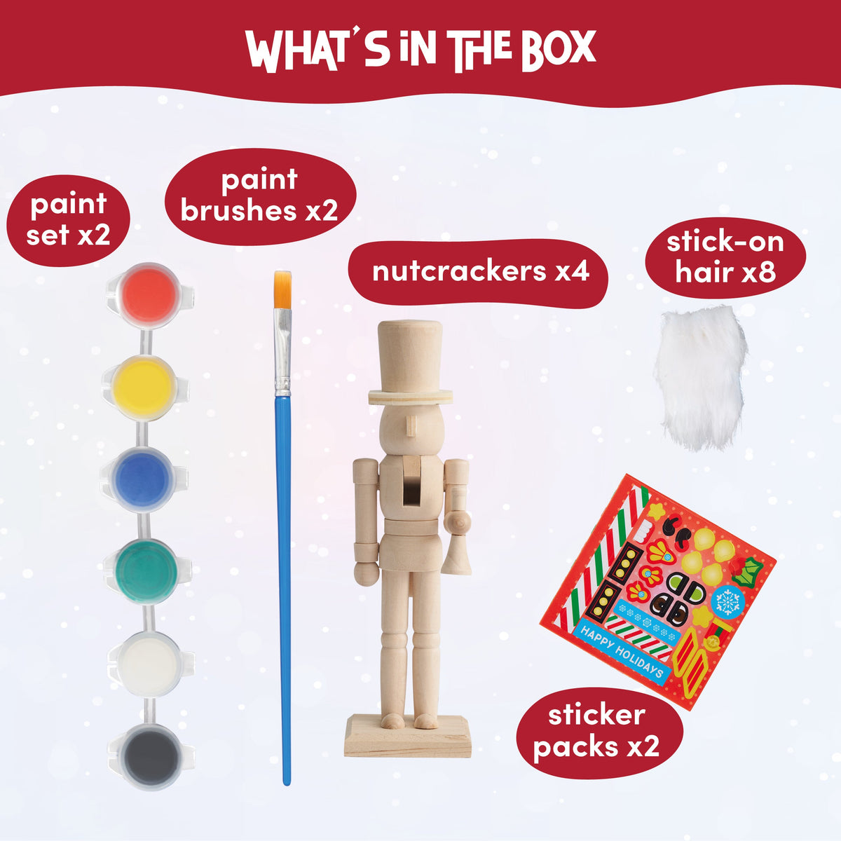 Christmas Wooden Nutcrackers DIY Paint Set Collection