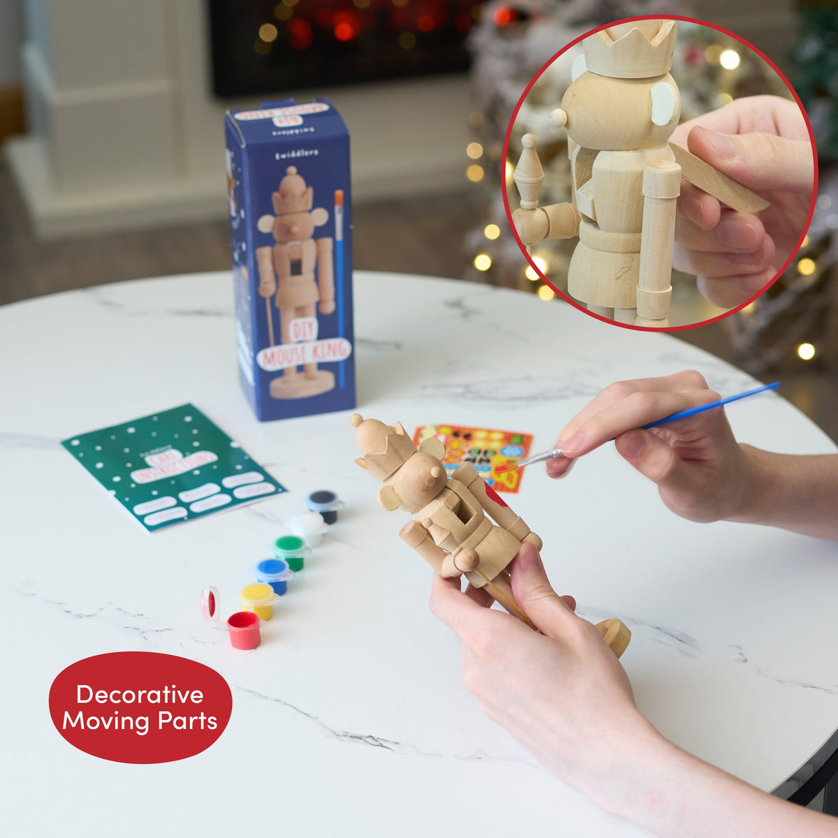 Paint Your Own Mouse King Wooden Nutcracker Soldier DIY Kit Set
