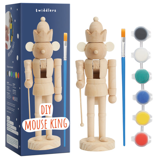 Paint Your Own Mouse King Wooden Nutcracker Soldier DIY Kit Set
