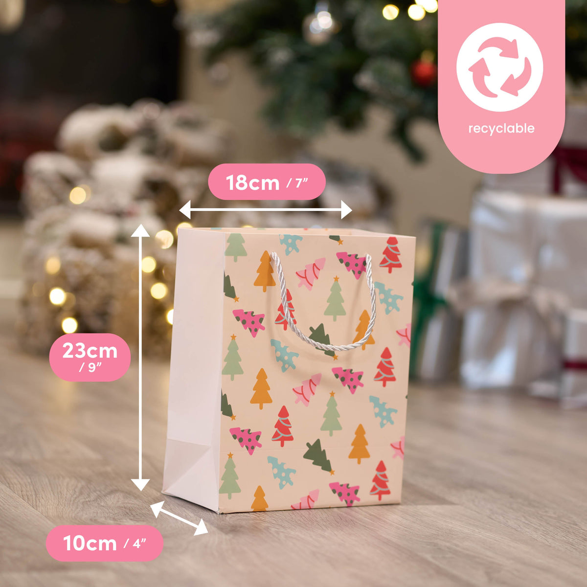 Festive Pastel Christmas Gift Bags – Assorted