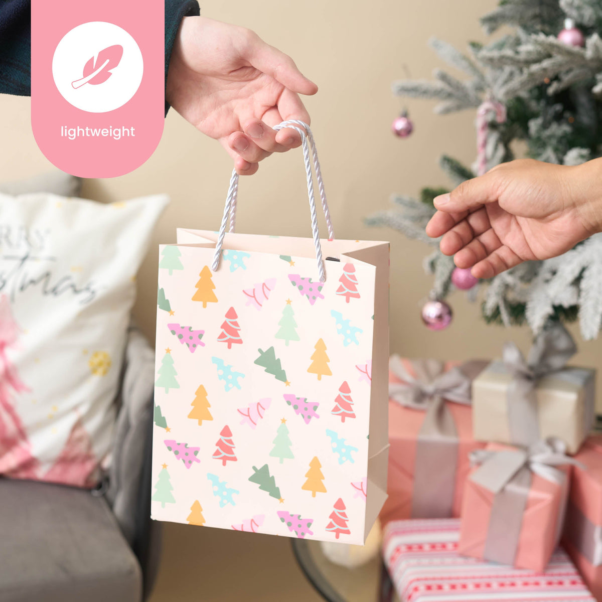 Festive Pastel Christmas Gift Bags – Assorted