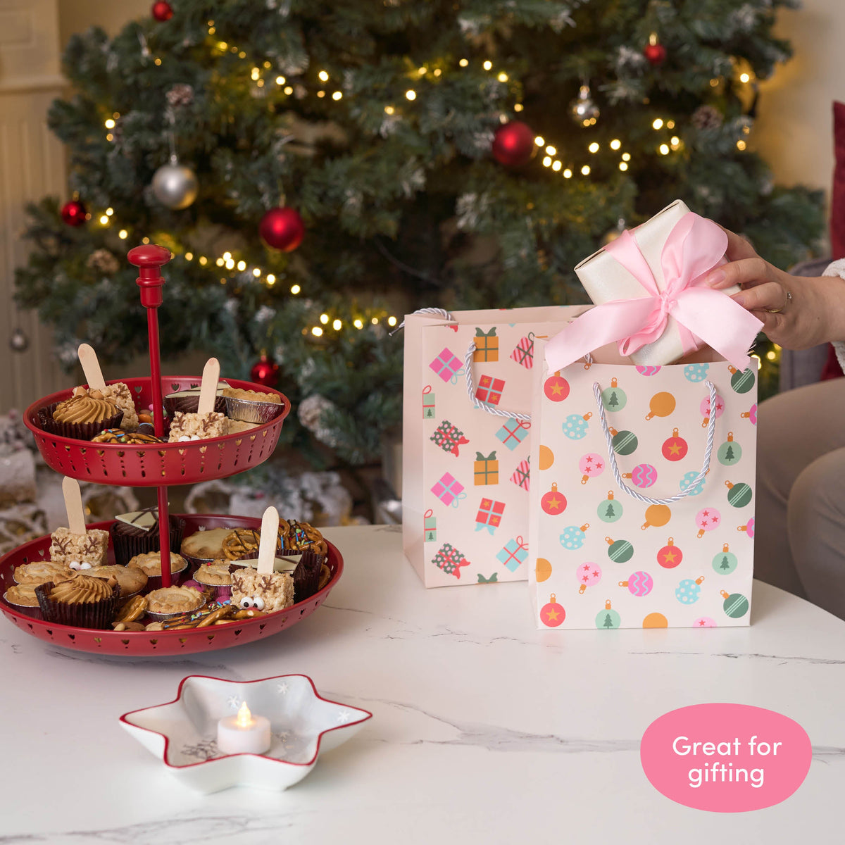 Festive Pastel Christmas Gift Bags – Assorted