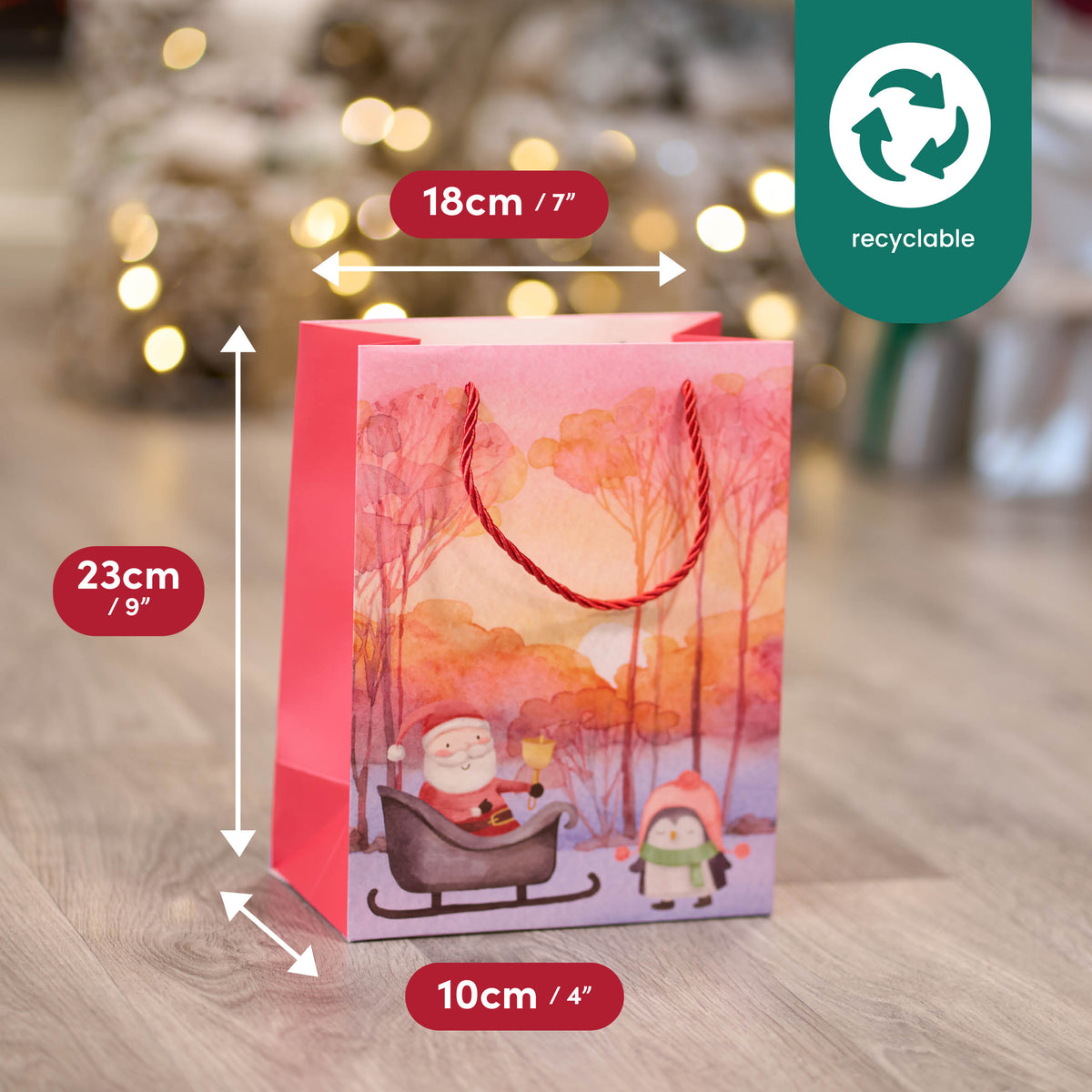 Festive Christmas Watercolour Gift Bags – Assorted