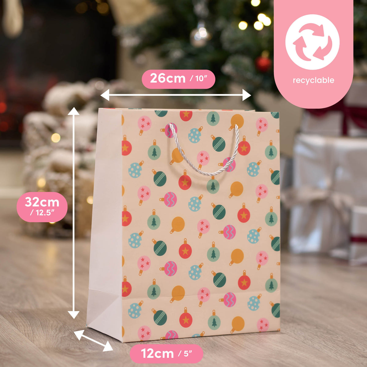 Festive Pastel Christmas Gift Bags – Assorted