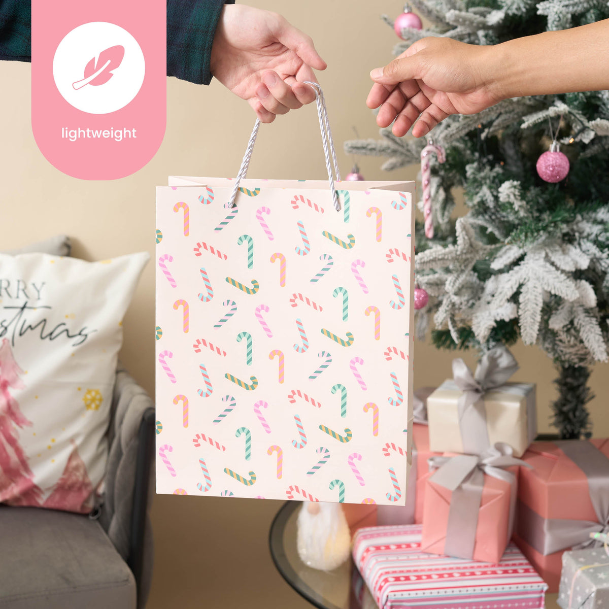 Festive Pastel Christmas Gift Bags – Assorted