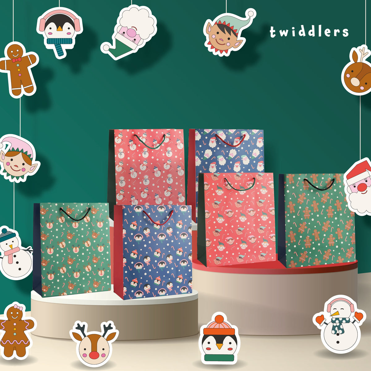 Christmas Characters Gift Bags – Assorted