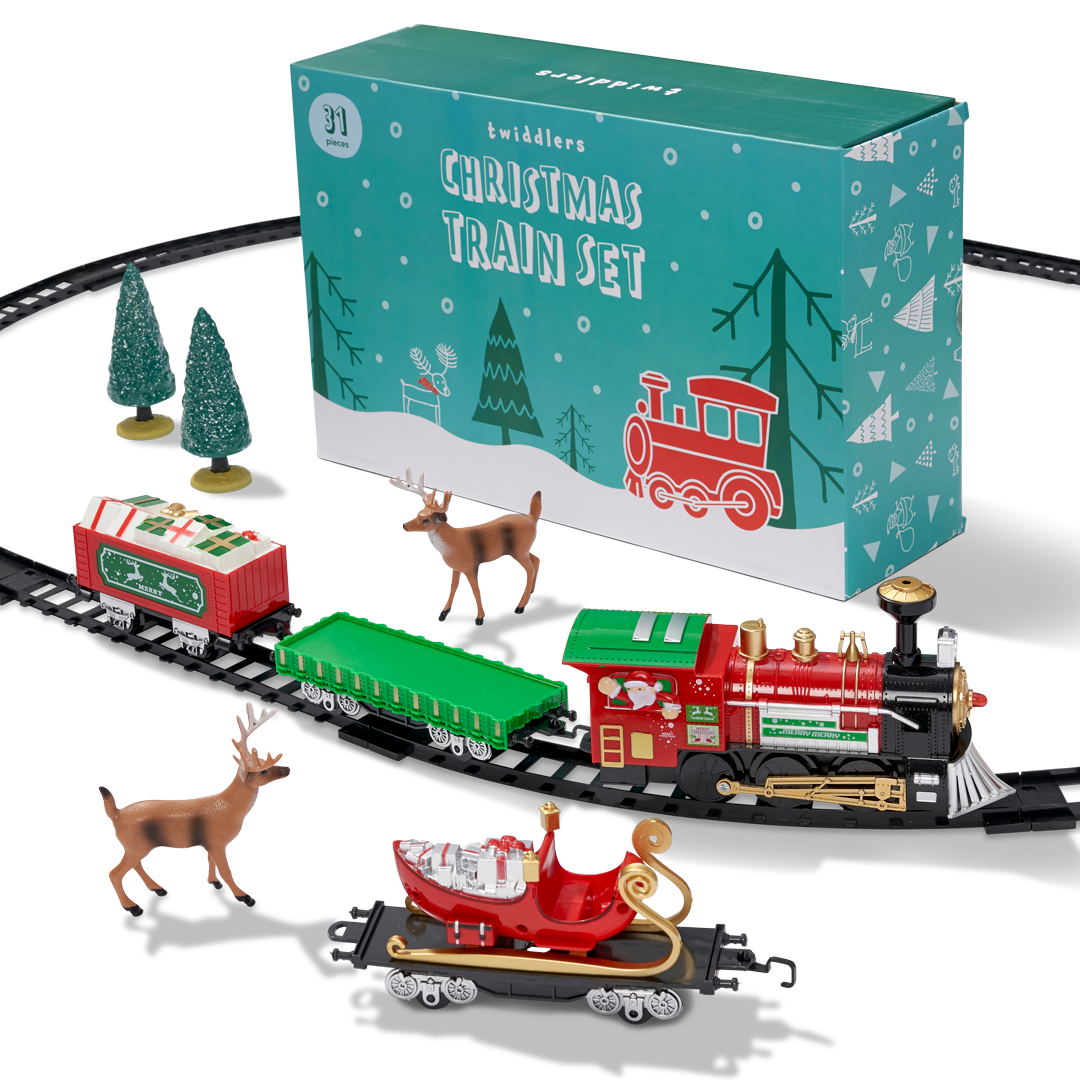 Festive Christmas Toy Train Set Collection