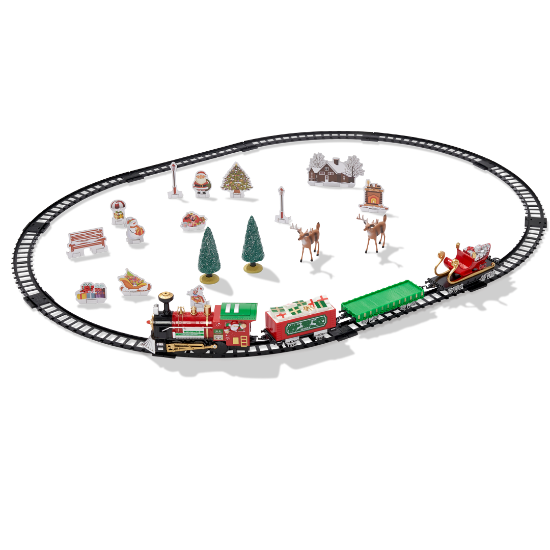 Festive Christmas Toy Train Set Collection