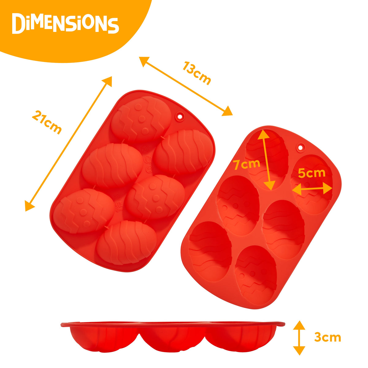 Silicone Easter Egg Mould Trays (Red) Collection
